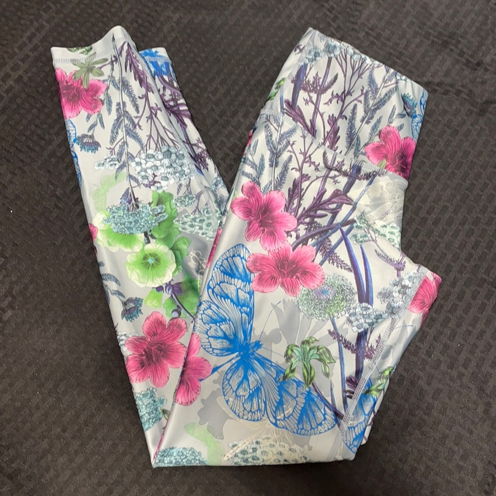 Playground Floral Dragonfly Leggings Size Small